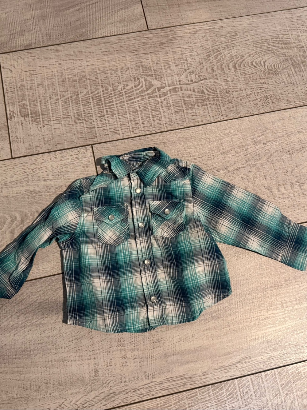 Wrangler Baby Western Plaid Snap Shirt • 3–6 Months